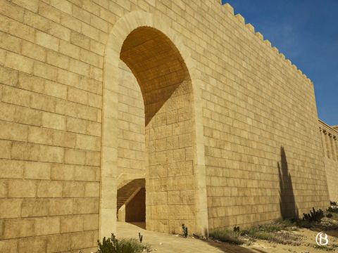 Durch diesen Eingang in der Außenmauer konnten Pilger zum Susan-Tor in der Ostmauer gelangen. – Folie 4