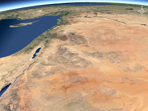 Wüstenregionen östlich Israels, aus der Sicht von Süden. – Folie 13