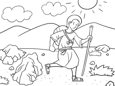 Jakob war auf der Flucht vor seinem Bruder Esau, der gedroht hatte, ihn zu töten. Er war auf einer langen Reise, um bei Verwandten zu bleiben.<br/>Er kam an einen Ort und verbrachte dort die Nacht, weil die Sonne untergegangen war. Er fand dort einen Stein und legte seinen Kopf darauf, um zu schlafen. – Folie 1
