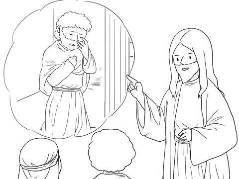 Ich sage euch: Als dieser Mann nach Hause ging, war er im Reinen mit Gott. Aber der Pharisäer war nicht im Reinen mit Gott. Wer sich erhöht, wird erniedrigt werden. Aber jeder, der sich selbst erniedrigt, wird erhöht werden. – Folie 4