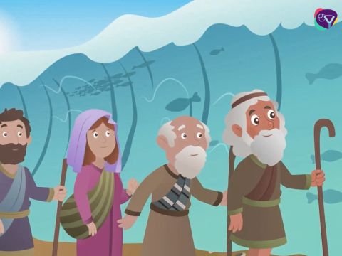 Mose führte das Volk durch das Rote Meer, das Gott geteilt hatte, und befreite es so aus der Gefangenschaft der Ägypter. Mose hatte eine so enge Beziehung zu Gott, dass die Bibel berichtet, Gott habe mit Mose gesprochen, als würde er mit einem Freund sprechen. Mose war ein sehr demütiger Mann, demütiger als jeder andere auf Erden. – Folie 3