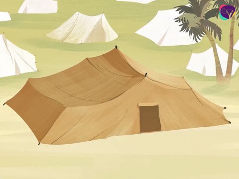 Josua und die Israeliten warteten auf den Befehl des Herrn, was sie als Nächstes tun sollten. – Folie 2