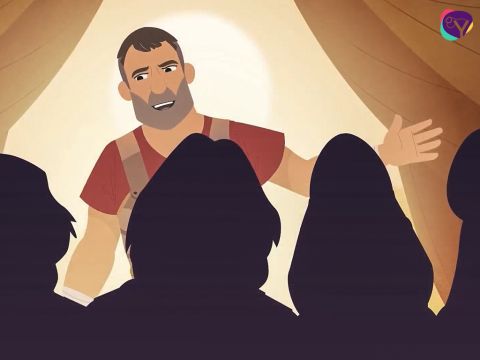 So gab Josua alle Anweisungen, die er vom Herrn erhalten hatte, an das Volk Israel und die Priester weiter. – Folie 7