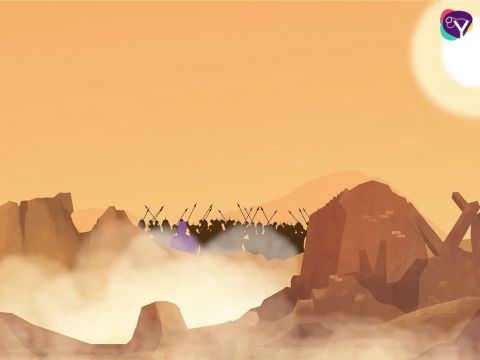 Die Könige der Nachbarstädte hörten, wie Gott dem Volk Israel half, Jericho zu erobern, und fürchteten sich schrecklich. – Folie 1