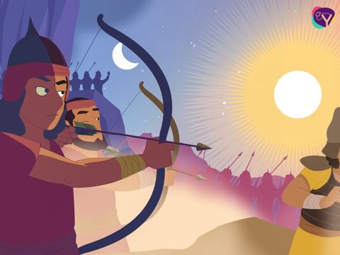 Es war ein einzigartiger Tag in der Geschichte. Das Volk Israel erkannte wieder einmal, dass es nicht allein kämpfte. Gott war mit ihm. – Folie 12