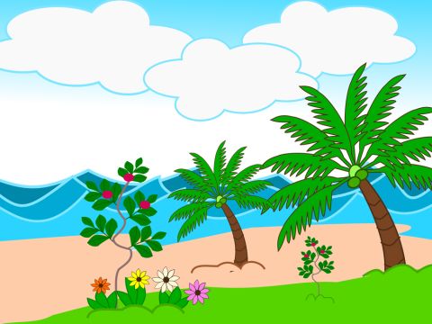 Dann sprach Gott: „Das Wasser unter dem Himmel sammle sich, damit das Trockene sichtbar werde.“ Und es geschah. Gott nannte das trockene Land „Erde“ und das gesammelte Wasser „Meere“. Und Gott sah, dass es gut war. – Folie 4