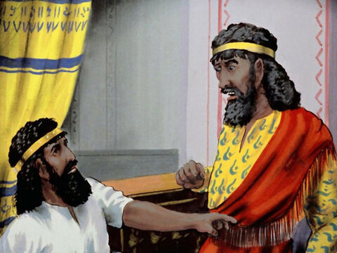 „Geh und tu das alles für Mordechai, den Juden!“, befahl der König. – Folie 38