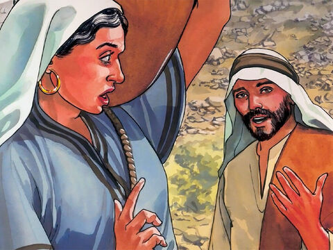 Jesus spricht zu ihr: Du hast recht gesagt: Ich habe keinen Mann; denn fünf Männer hast du gehabt, – Folie 14