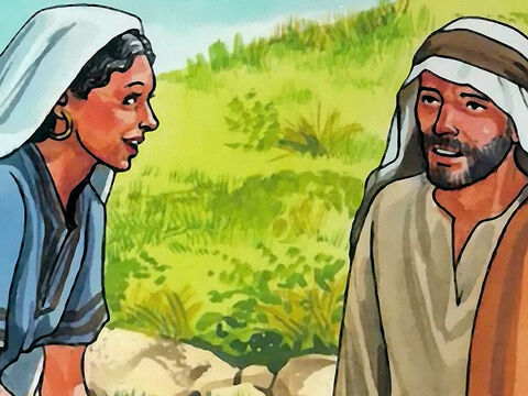 Die Frau spricht zu ihm: Ich weiß, dass der Messias kommt, der Christus genannt wird; wenn jener kommt, wird er uns alles verkündigen. – Folie 5