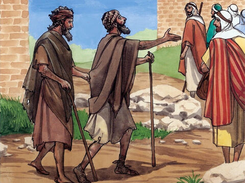 Und als Jesus von dort (vom Haus des Jairus in Kapernaum) weiterging, folgten ihm zwei Blinde, die schrien und sprachen: Erbarme dich unser, Sohn Davids! – Folie 1
