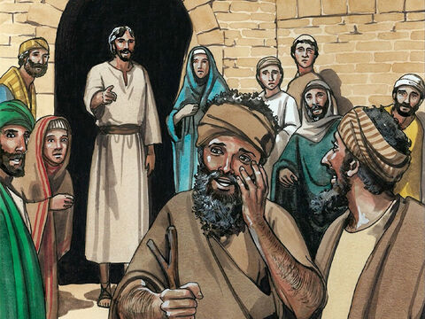 und Jesus bedrohte sie und sprach: Seht zu, niemand erfahre es! Sie aber gingen hinaus und machten ihn bekannt in jener ganzen Gegend. – Folie 4