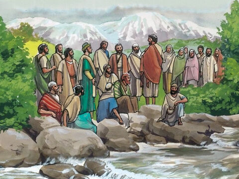 Als aber Jesus in die Gegenden von Cäsarea Philippi gekommen war, – Folie 1