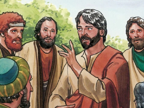 Und Jesus antwortete und sprach zu ihm: Glückselig bist du, Simon, Bar Jona; denn Fleisch und Blut haben es dir nicht offenbart, sondern mein Vater, der in den Himmeln ist.<br/>(Mk 8,30) Und er redete ihnen ernstlich zu, dass sie mit niemandem über ihn reden sollten. – Folie 7