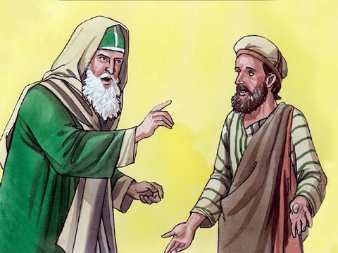 Sie riefen nun zum zweiten Mal den Menschen, der blind gewesen war, und sprachen zu ihm: Gib Gott die Ehre! Wir wissen, dass dieser Mensch ein Sünder ist. Da antwortete er: Ob er ein Sünder ist, weiß ich nicht; eins weiß ich, dass ich blind war und jetzt sehe. – Folie 3