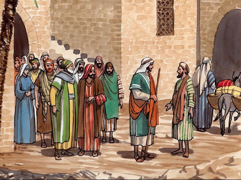Jesus hörte, dass sie ihn hinausgeworfen hatten; und als er ihn fand, sprach er: Glaubst du an den Sohn des Menschen? Er antwortete und sprach: Und wer ist es, Herr, dass ich an ihn glaube? Jesus sprach zu ihm: Du hast ihn gesehen, und der mit dir redet, der ist es. – Folie 9