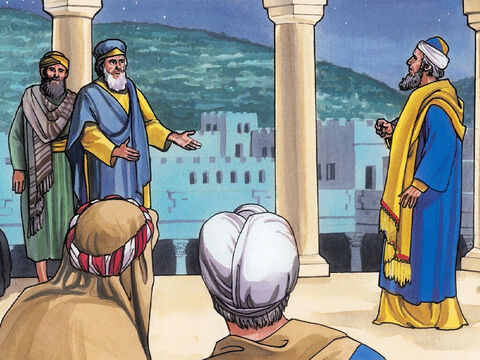 Und die Hohen Priester und die Schriftgelehrten hörten es und suchten, wie sie ihn umbringen könnten; sie fürchteten ihn nämlich, denn die ganze Volksmenge geriet außer sich über seine Lehre. – Folie 6