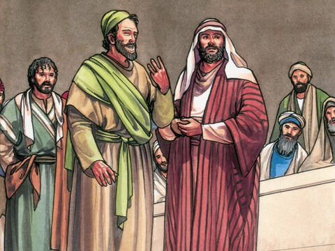 Zuletzt aber traten zwei falsche Zeugen herbei und sprachen: Dieser sagte: Ich kann den Tempel Gottes abbrechen und in drei Tagen ihn wieder aufbauen. – Folie 7