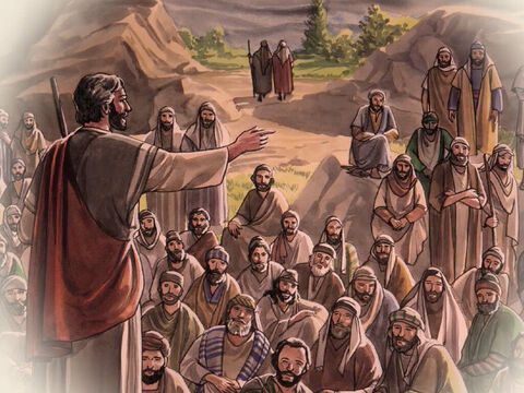 Sie aber sprachen zu ihm: Das von Jesus, dem Nazarener, der ein Prophet war, mächtig im Werk und Wort vor Gott und dem ganzen Volk; – Folie 6