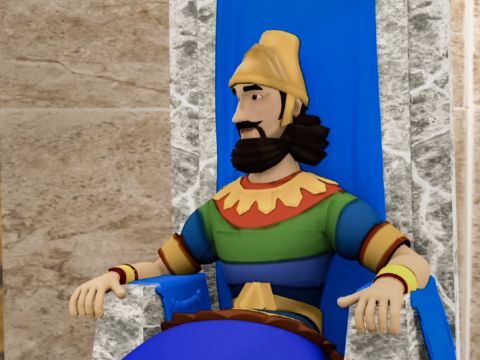 König Nebukadnezar von Babylon rückte gegen Jerusalem vor und besiegte König Jojakim von Juda. Er nahm viele Gefangene mit nach Babylon. – Folie 1