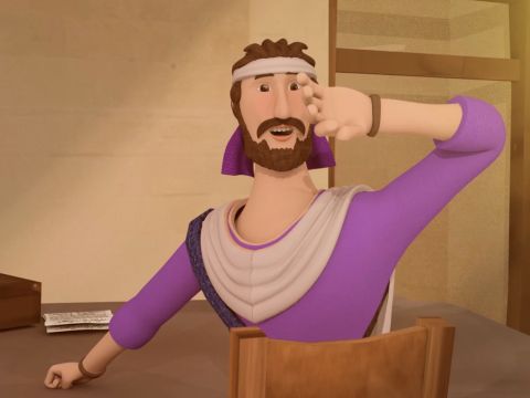 Der Herr sprach zu dem Propheten Jona: „Geh in die große, feindliche Stadt Ninive und predige gegen sie, denn ich habe ihre Bosheit gesehen.“ – Folie 1