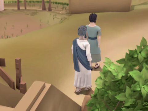 Petrus blieb dann eine Weile in Joppe bei einem Lederarbeiter namens Simon. – Folie 17