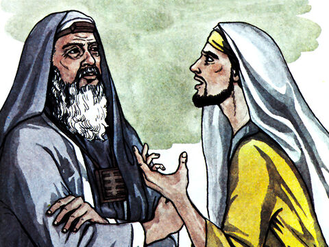 Saulus aber schnaubte noch mit Drohen und Morden gegen die Jünger des Herrn und ging zum Hohenpriester und bat ihn um Briefe nach Damaskus an die Synagogen, ... – Folie 1