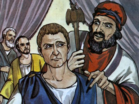 Aber Elymas, der Zauberer, (denn das bedeutet sein Name), widersetzte sich ihnen und versuchte, den Statthalter vom Glauben abzubringen. – Folie 13