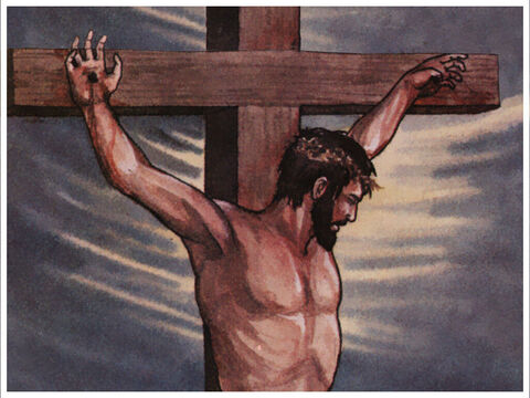 Das ganze Haus Israel soll nun zuverlässig erkennen, dass Gott ihn sowohl zum Herrn als auch zum Christus gemacht hat, diesen Jesus, den ihr gekreuzigt habt. – Folie 11