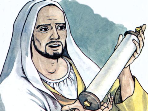 Paulus stand auf, machte eine Handbewegung und sagte: „Liebe Israeliten und Heiden, die ihr Gott anbetet, hört mir zu!“ – Folie 5
