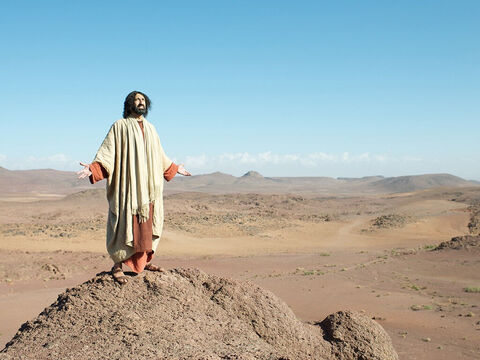 Bei Tagesanbruch ging Jesus an einen einsamen Ort, aber die Menschen suchten ihn und fanden ihn. – Folie 11