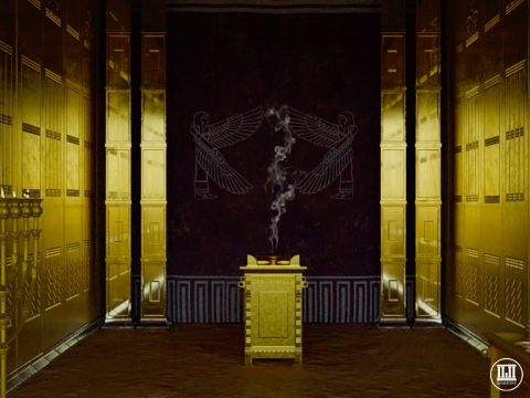 Der Räucheraltar befand sich im Heiligen vor dem Vorhang. – Folie 3