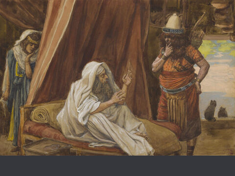 Isaak sendet Esau auf die Jagd.<br/>(ganzes Bild)<br/>James Tissot (1836-1902) – The Jewish Museum, New York. – Folie 5