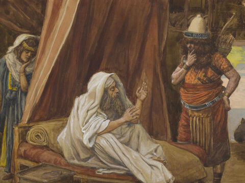 Isaak sendet Esau auf die Jagd.<br/>(Ausschnitt)<br/>James Tissot (1836-1902) – The Jewish Museum, New York. – Folie 6