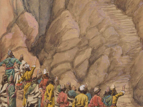 Die Rauchwolke auf dem Berg Sinai.<br/>(Ausschnitt)<br/>James Tissot (1836-1902) – The Jewish Museum, New York. – Folie 12