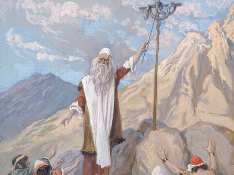 Die eherne Schlange.<br/>(Ausschnitt)<br/>James Tissot (1836-1902) – The Jewish Museum, New York. – Folie 16