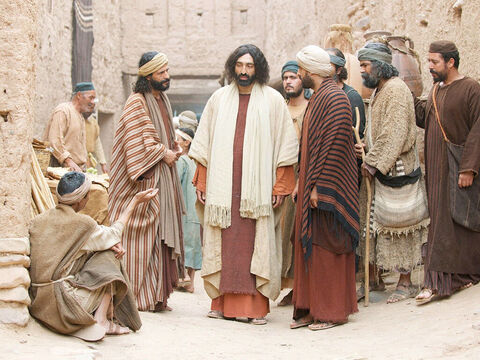 Und als Jesus durch Jerusalem ging, sah er einen Menschen, blind von Geburt. – Folie 1