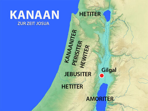 Die Könige der Hetiter, Amoriter, Kanaaniter, Perisiter, Hiwiter und Jebusiter planten, wie sie ihre Heere für den Kampf gegen die Israeliten vereinen konnten. – Folie 2