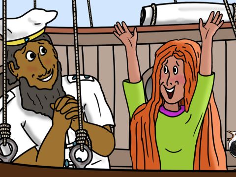 Die Passagiere waren erfreut: „Ein Hoch auf unseren Kapitän!” – Folie 6
