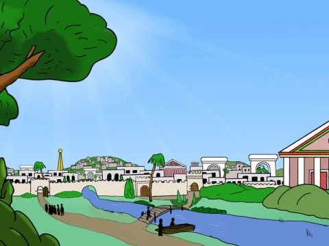Paulus und seine Freunde brauchten mehrere Tage, um Rom zu erreichen, eine Großstadt mit mehreren hunderttausend Einwohnern. – Folie 7