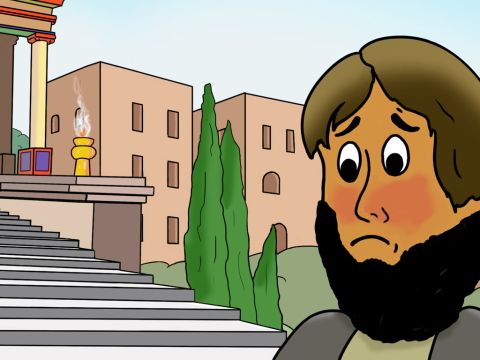 ... doch nach einiger Zeit bereute er all das Unrecht, das er getan hatte. – Folie 15