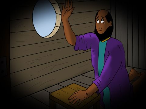 Auf dem Schiff vor dem Schiffbruch sandte Gott einen Engel vom Himmel, der Paulus verkündete, dass er vor Kaiser Nero erscheinen würde. (Obwohl in der Bibel nicht steht, dass Paulus tatsächlich vor Nero erschien, können wir ziemlich sicher sein, dass er es tat.) – Folie 24