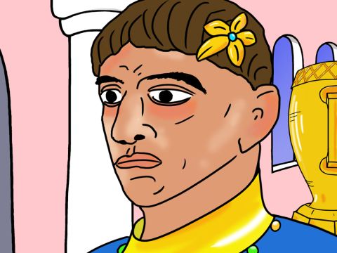 Der damalige Kaiser in Rom war Kaiser Nero, ein sehr böser und schrecklicher Herrscher. – Folie 25