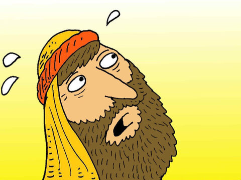 „ZIeh deine Schuhe aus. Dies ist heiliger Boden”, sagte Gott. „Geh und sage dem Pharao, er solle mein Volk ziehen lassen. Ich werde dir helfen.” Mose tat, was Gott ihm gesagt hatte. – Folie 2