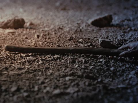 Mose antwortete: „Was ist, wenn sie mir nicht glauben oder nicht auf mich hören und sagen: Der HERR ist dir nicht erschienen?”<br/>Da sprach der HERR zu ihm: „Was ist das in deiner Hand?“<br/>„Ein Stab“, antwortete er.<br/>Der HERR sagte: „Wirf ihn auf den Boden.“ – Folie 9