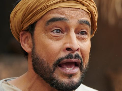 „Benjamin wird nicht mit euch nach Ägypten gehen, denn sein Bruder ist tot und er allein ist übrig. Wenn ihm etwas zustößt, werdet ihr meine grauen Haare vor lauter Trauer ins Grab bringen.“ – Folie 21