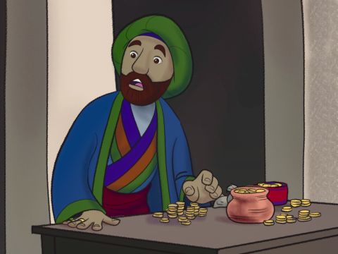 Jesus war auf dem Weg, und Zachäus wollte sehen, wie er aussah. – Folie 4