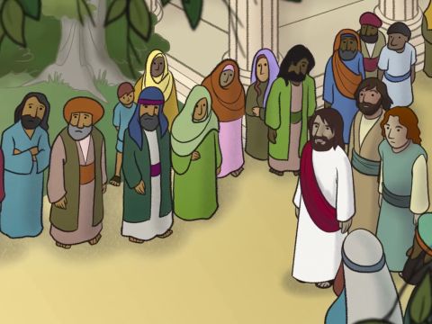 Als Jesus dort ankam, blickte er auf und sagte: – Folie 7