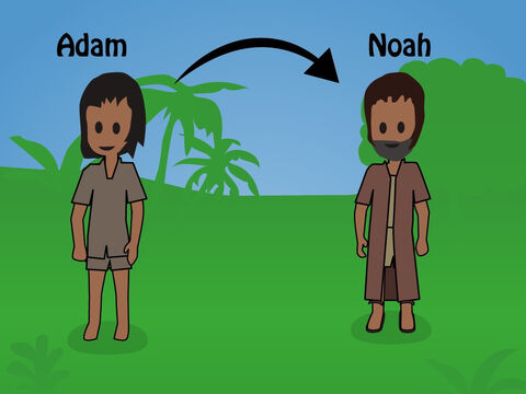 1. Mose 5:<br/>Dieses Kapitel enthält eine Liste der Generationen zwischen Adam und Noah. Dazu gehört auch Methusalem, der 969 Jahre lebte. – Folie 5