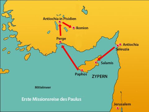 Paulus und Barnabas schüttelten den Staub von ihren Füßen zum Zeugnis gegen sie und kamen nach Ikonion. – Folie 11