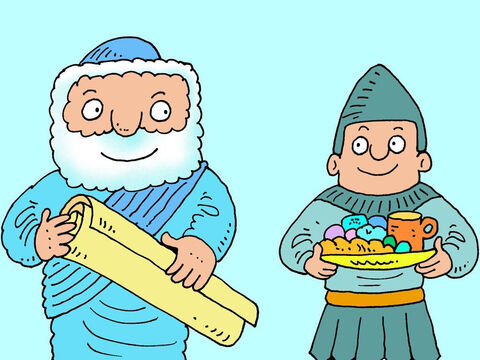 Elisa tat, was Jesus den Christen sagt: Tu deinen Feinden Gutes, sei freundlich zu denen, die dich misshandeln, und zeige Liebe denen, die dich hassen. – Folie 18
